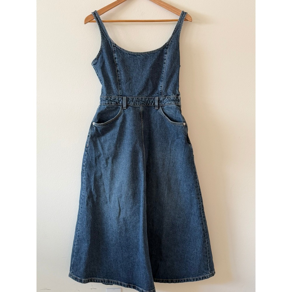 Zara Denim TRF Dress Dark Blue Size Medium